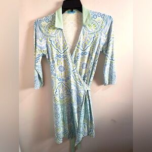J. McLaughlin Colorful Paisley Wrap Dress so pretty!!!✨T(29)